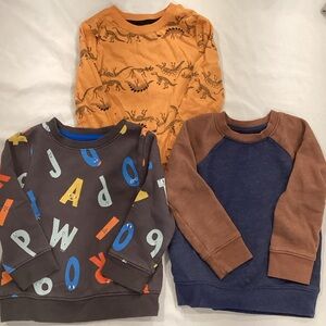 Cat & Jack Dinosaur and Alphabet Sweatshirts - Orange, Brown, Blue